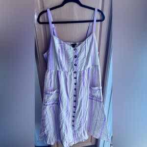 NWT Torrid Size 2 Pastel Striped Striped Button-Down Dress